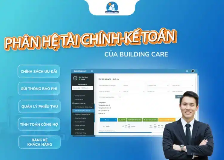 Tính năng tính toán công nợ trên phần mềm Building Care 